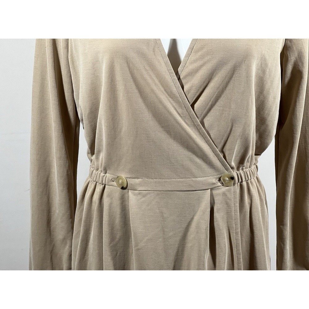 Massimo Dutti Women's Maxi Dress Tan Crossover Elastic Waist Size‎ M - Picture 10 of 16